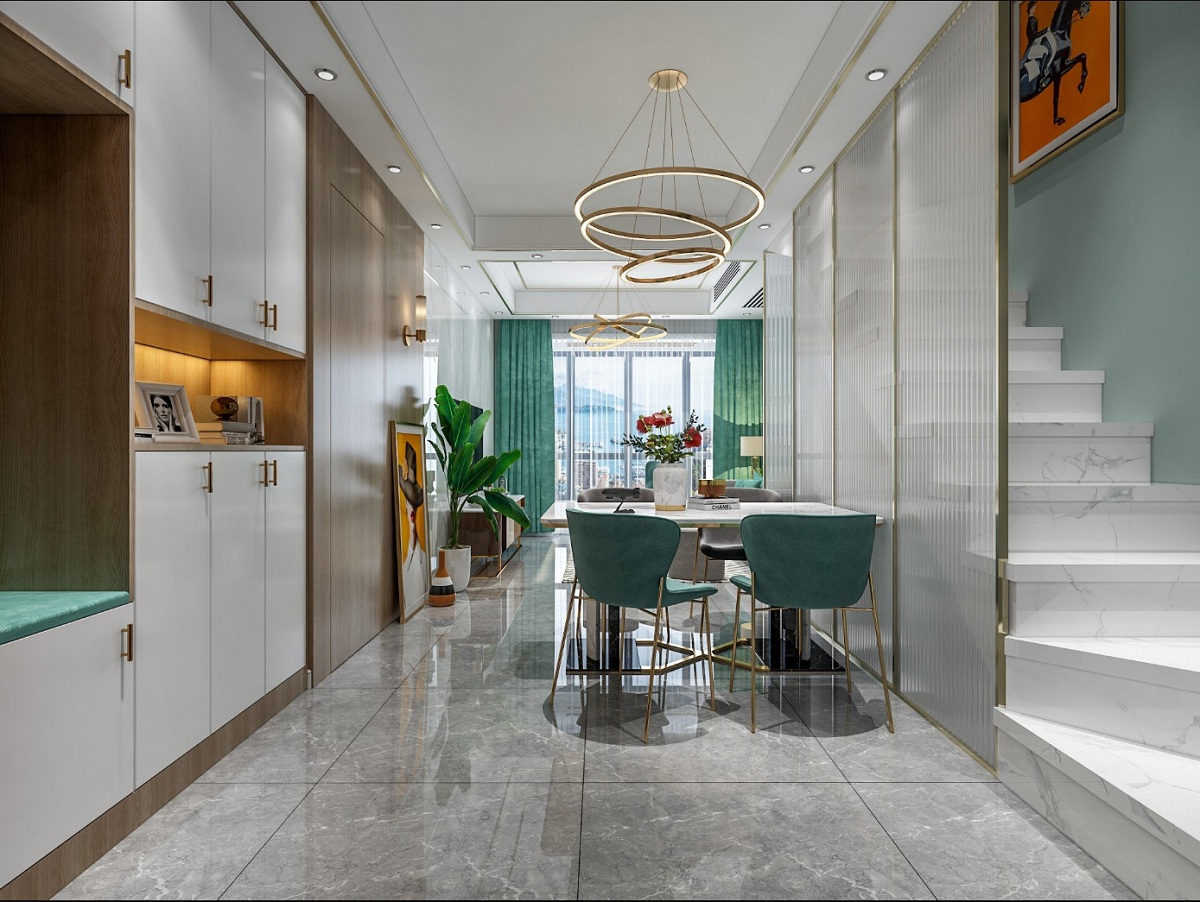 蘇州環(huán)秀湖花園餐廳裝修效果圖 蘇州140平米餐廳裝修效果圖