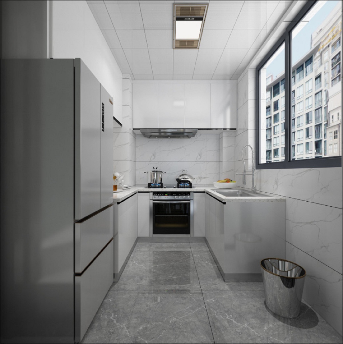 蘇州環(huán)秀湖花園廚房裝修 蘇州140平米廚房裝修