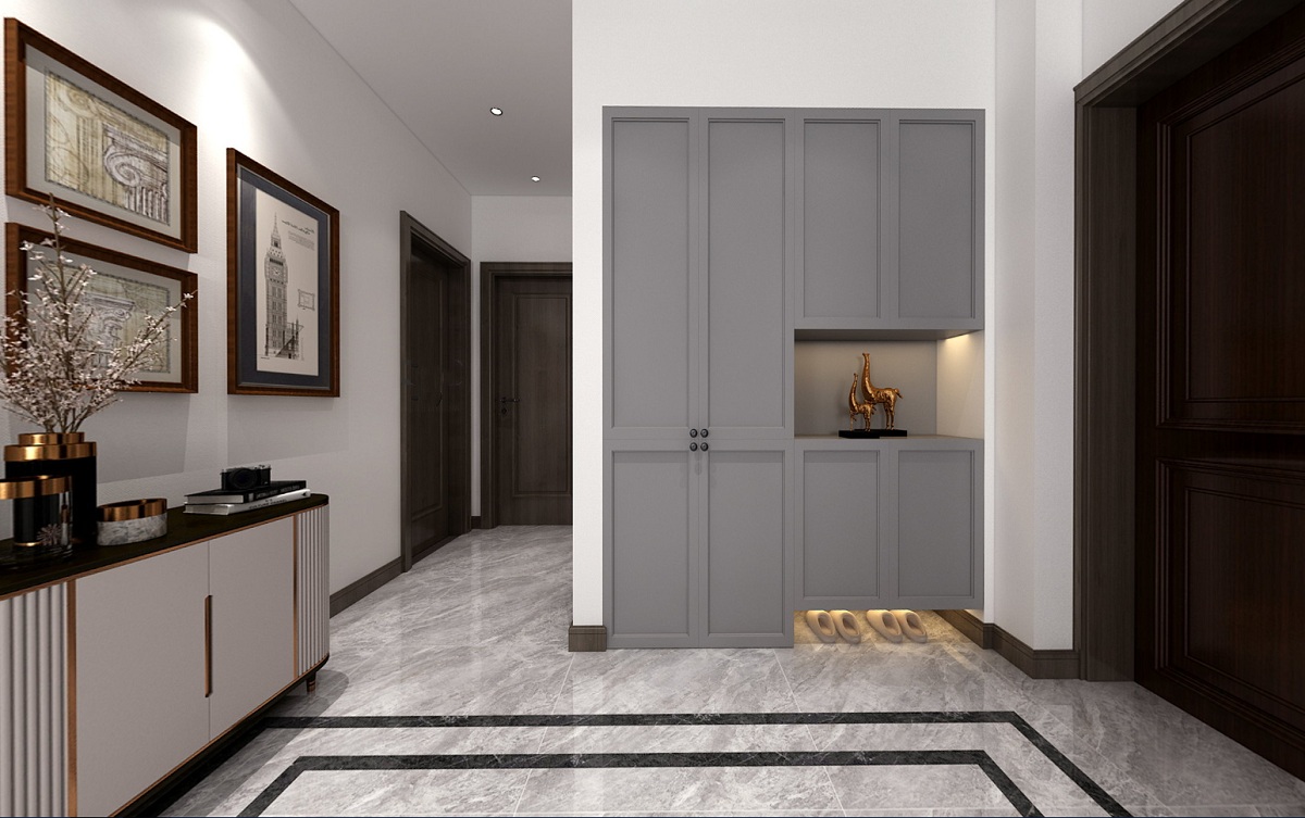 蘇州華宇錦繡花城玄關(guān)裝修 蘇州別墅玄關(guān)裝修