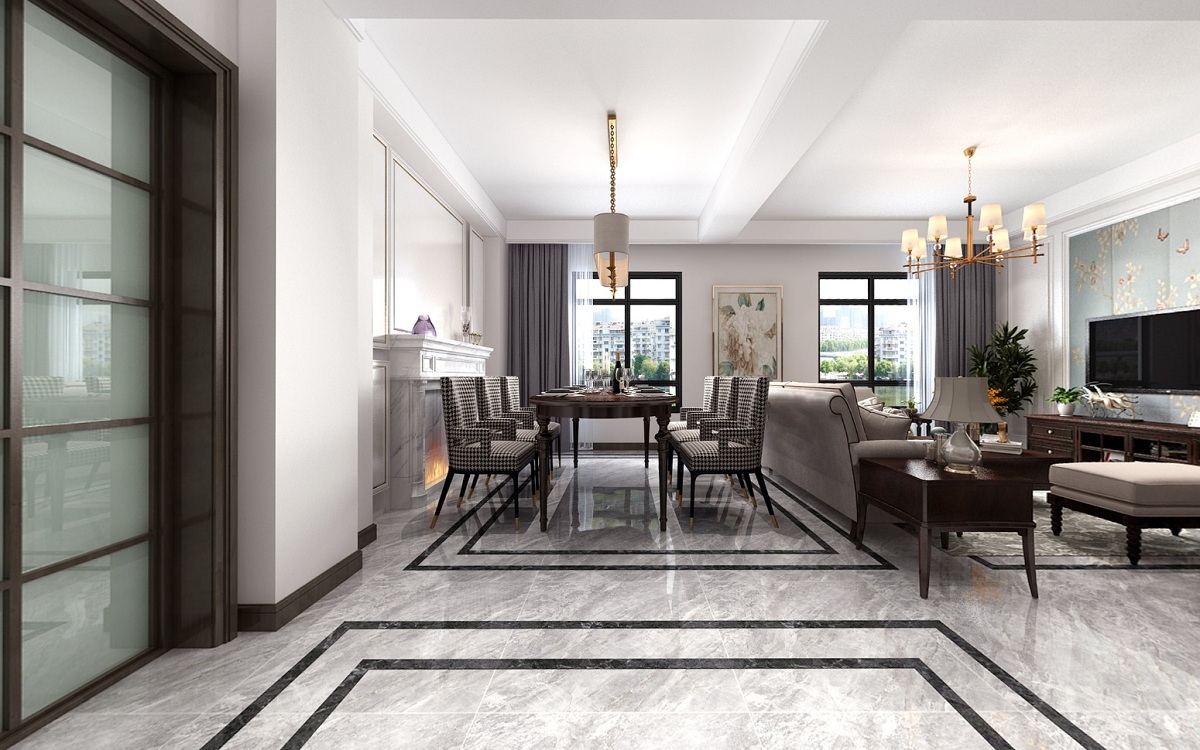 蘇州華宇錦繡花城客廳裝修設計 蘇州別墅客廳裝修設計