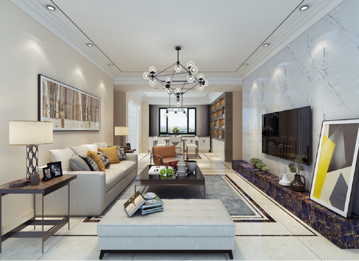 蘇州北極星尚雅苑客廳裝修 蘇州114平米客廳裝修